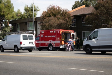 Ambulance picking someone up