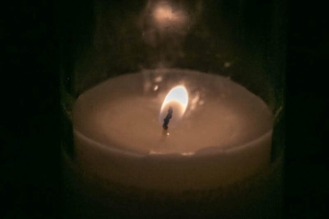 Lit candle